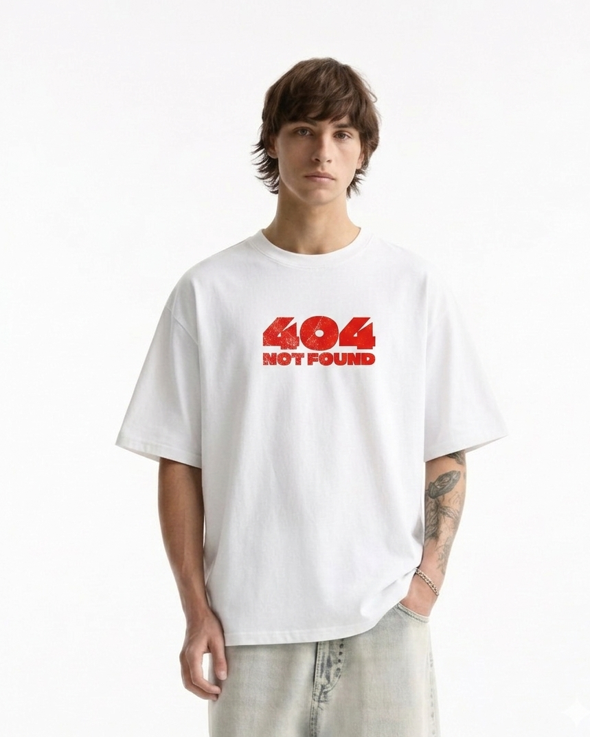 404 NOT FOUND Oversized Boxy-Fit T-shirt