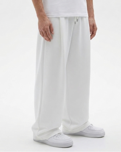 White Straight Baggy Trouser