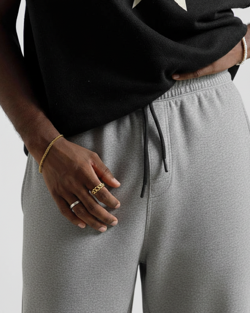 Heather Grey Straight Baggy Trouser