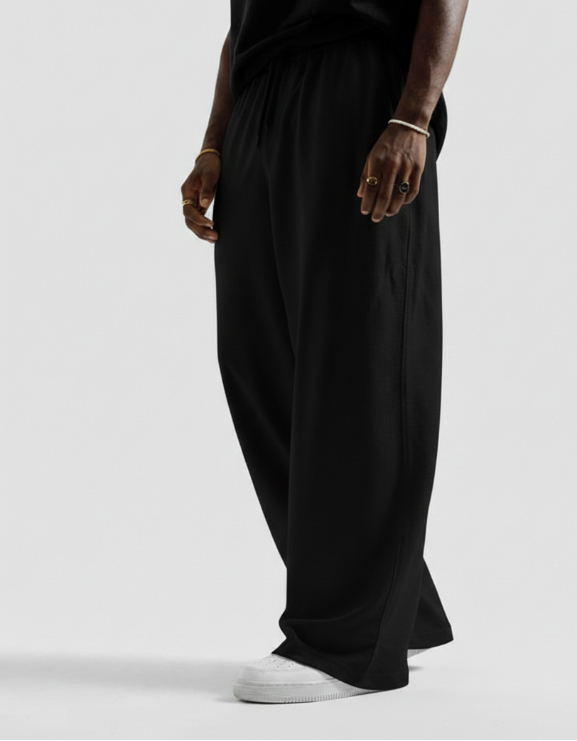 Black Straight Baggy Trouser