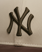 NY Brown/Khaki-White Suede Cap