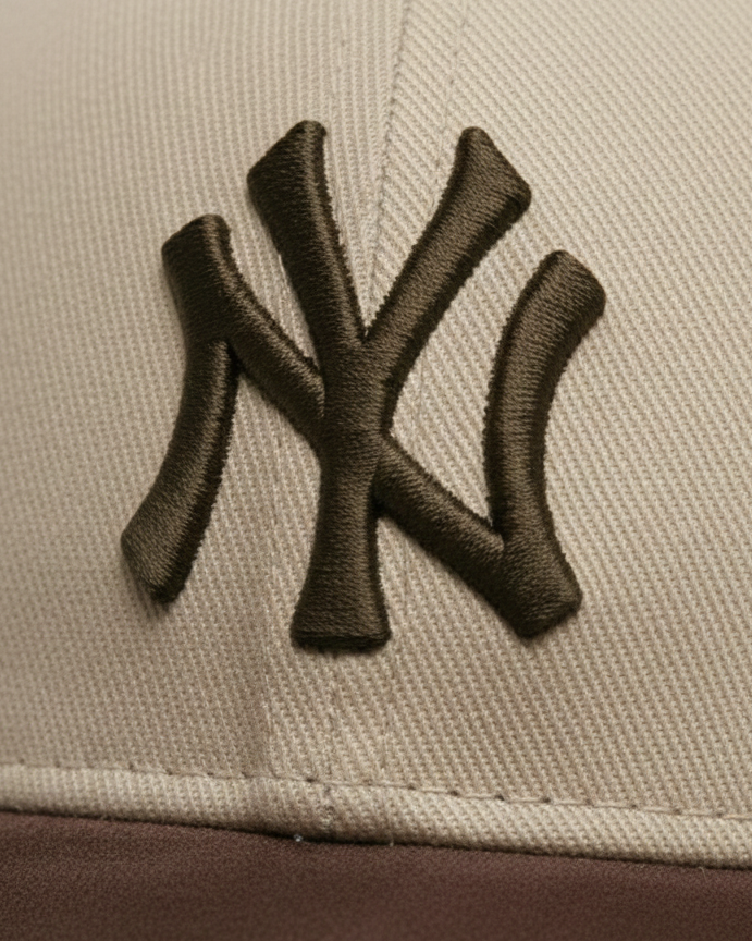 NY Brown/Khaki-White Suede Cap