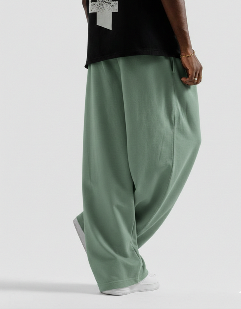 Teal Green Straight Baggy Trouser