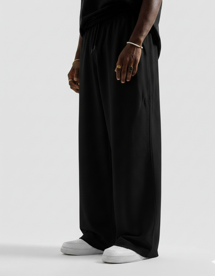 Black Straight Baggy Trouser