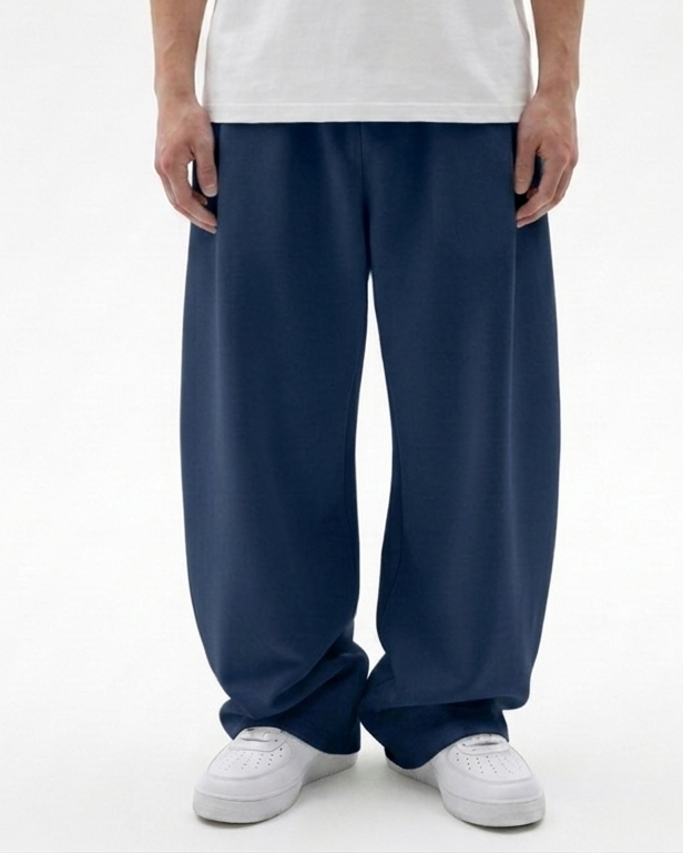 Navy Blue Straight Baggy Trouser