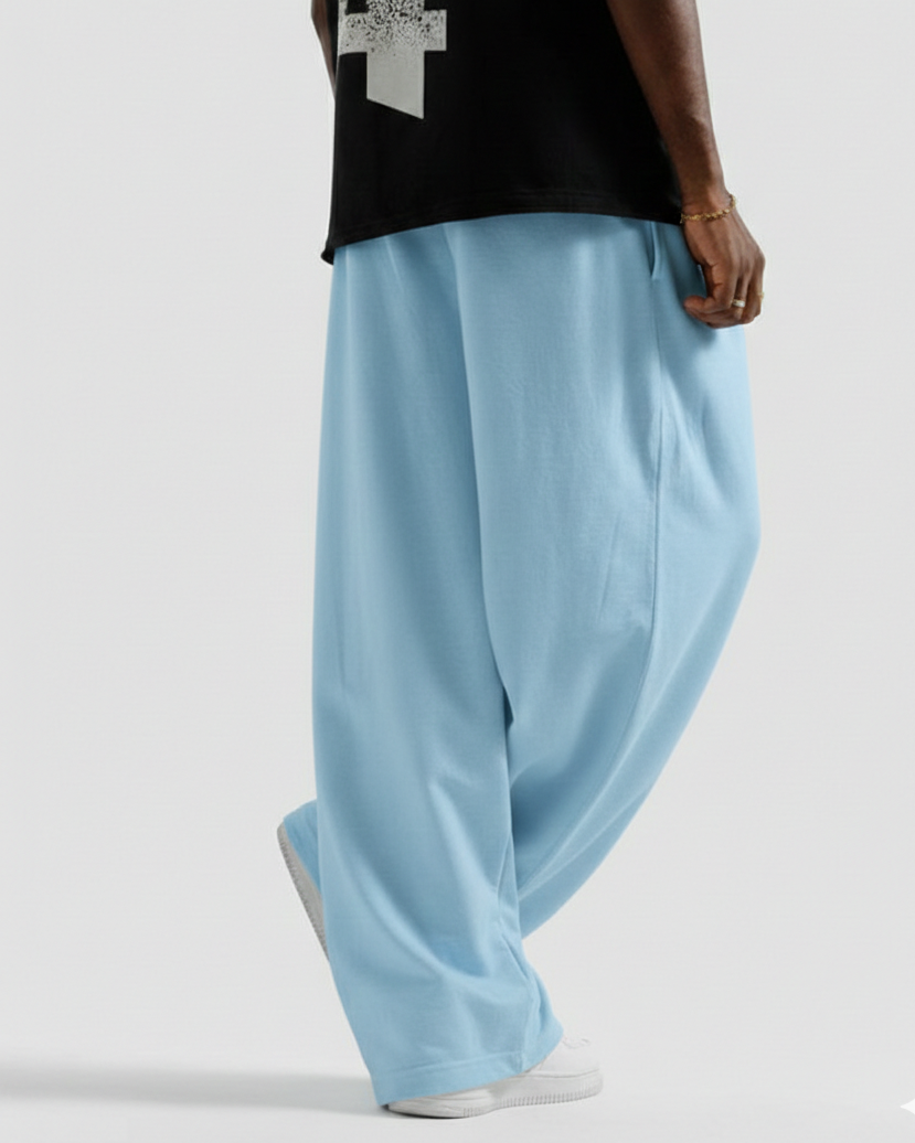 Ice Blue Straight Baggy Trouser