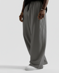 Charcoal Grey Straight Baggy Trouser