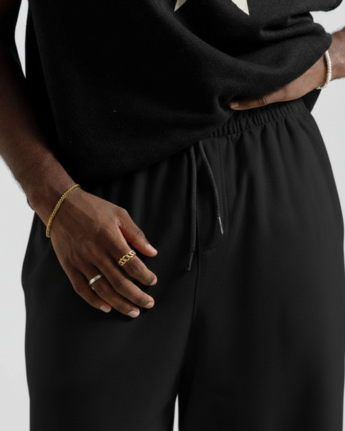 Black Straight Baggy Trouser