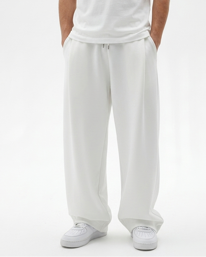 White Straight Baggy Trouser