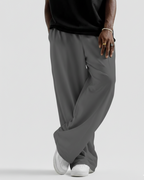 Charcoal Grey Straight Baggy Trouser