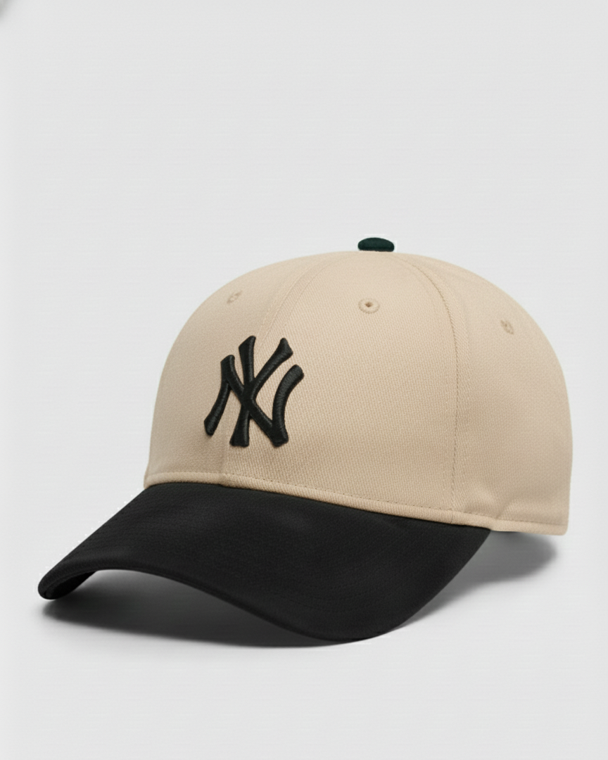NY Black/Khaki-White Suede Cap