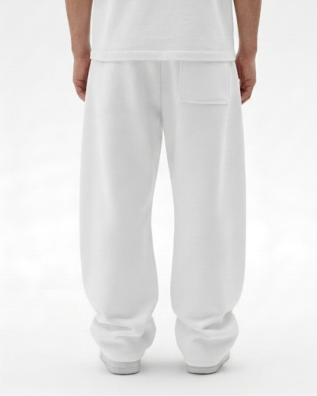 White Straight Baggy Trouser