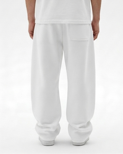 White Straight Baggy Trouser
