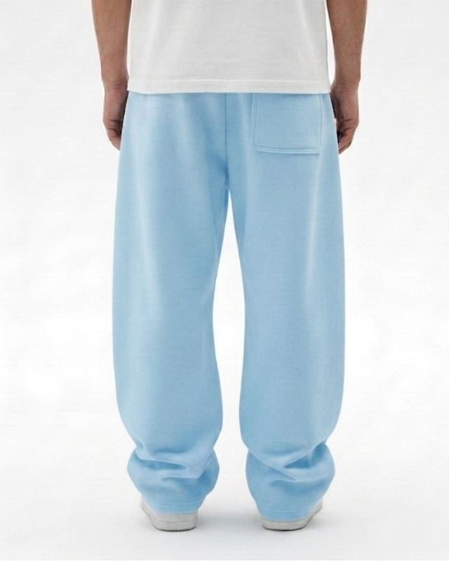 Ice Blue Straight Baggy Trouser
