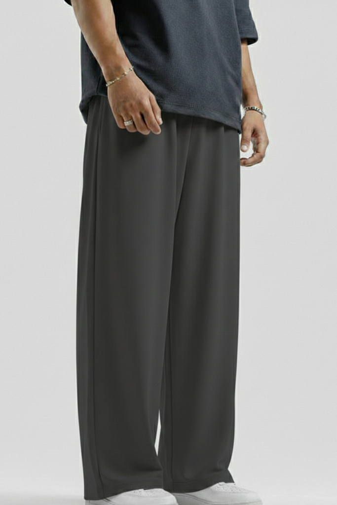 Charcol Grey Straight Baggy Trouser
