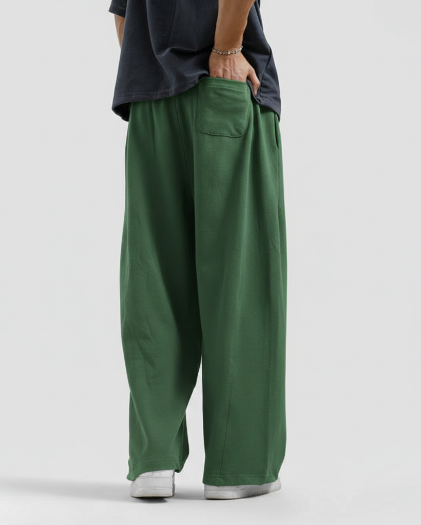 Teal Green Straight Baggy Trouser