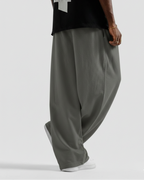 Charcoal Grey Straight Baggy Trouser