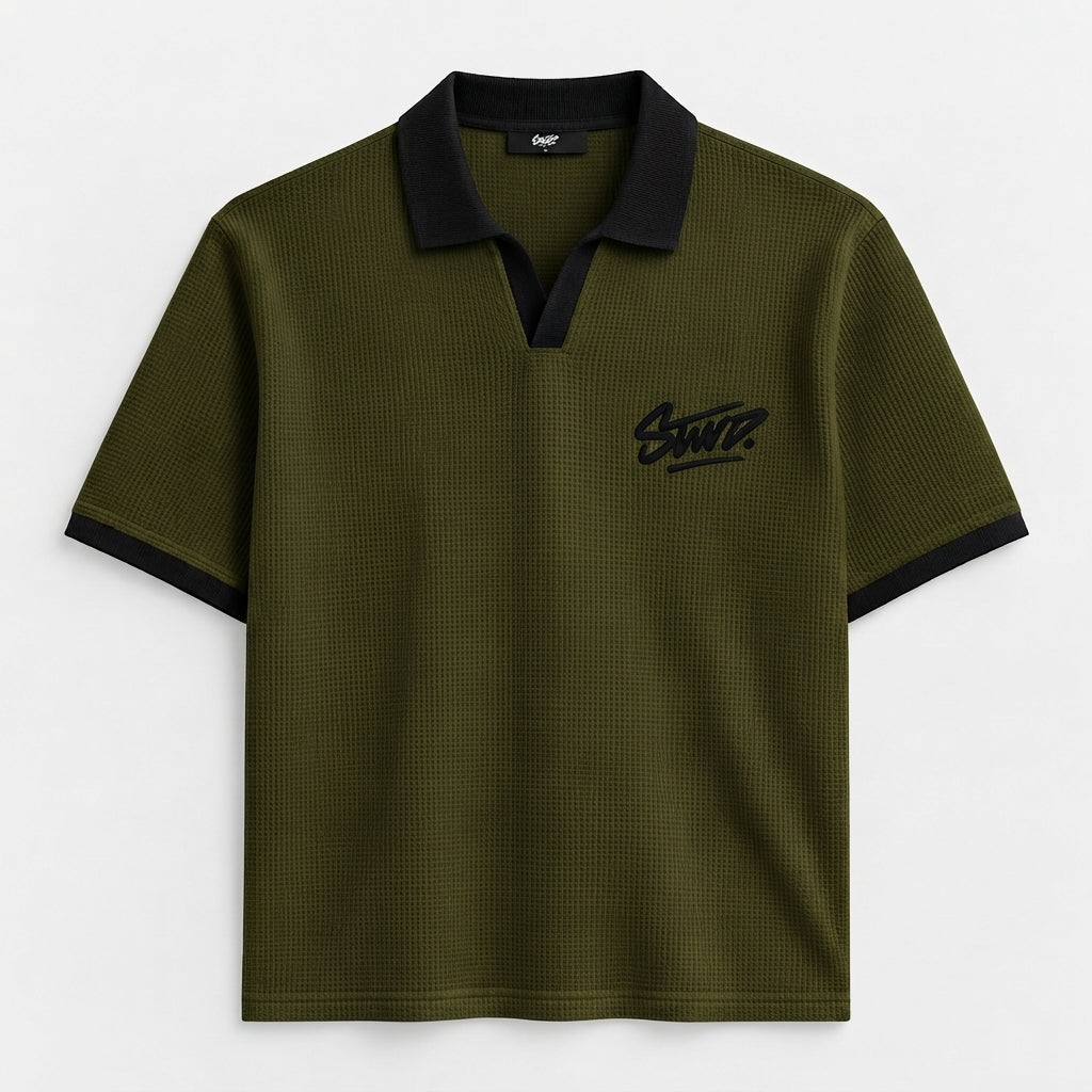STWD Olive Johnny Collar