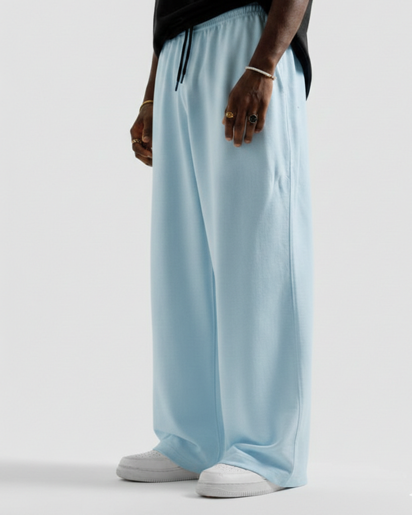 Ice Blue Straight Baggy Trouser