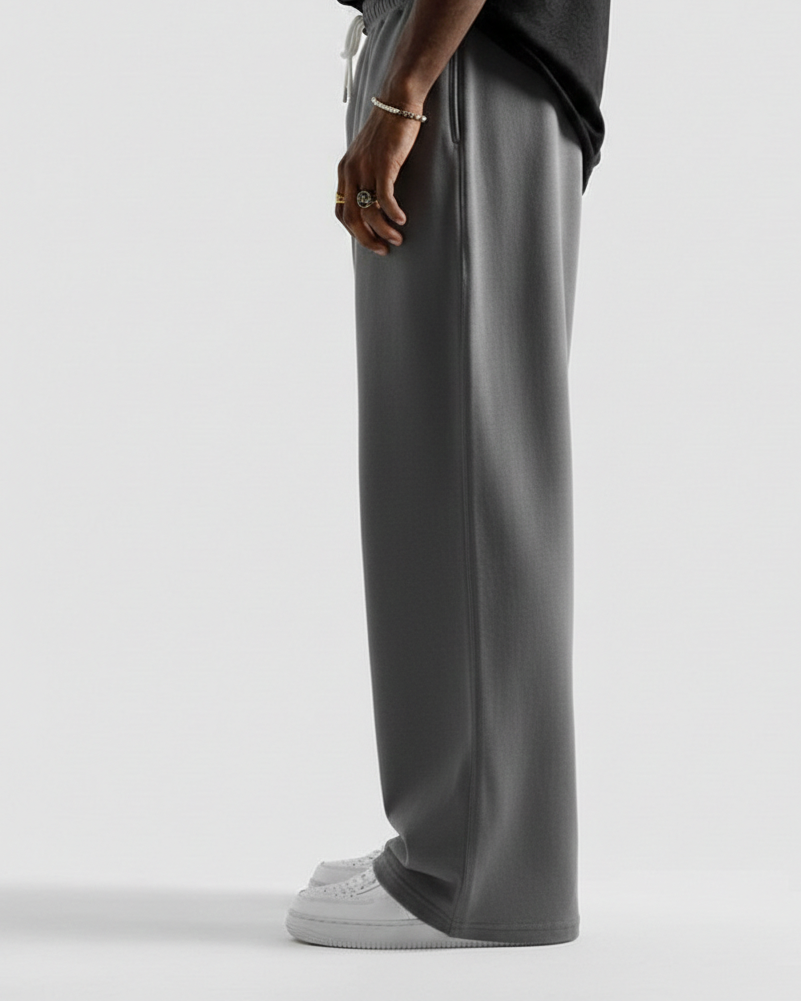 Charcol Grey Straight Baggy Trouser
