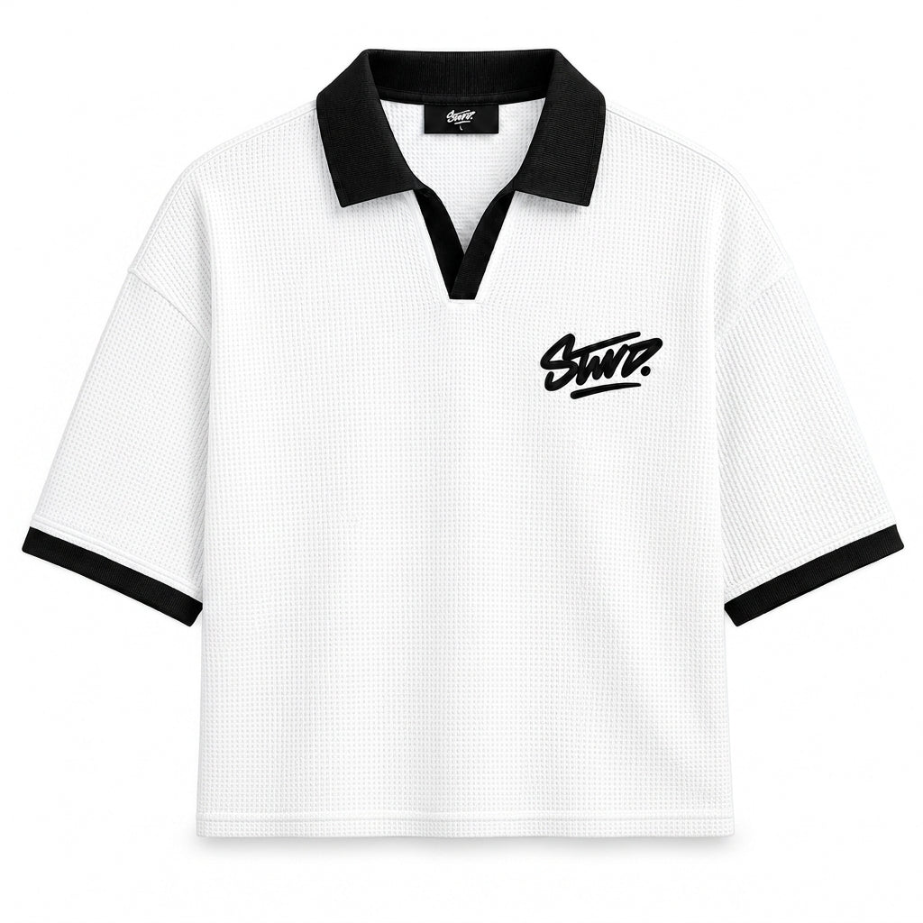 STWD White Oversized Johnny Collar