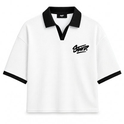 STWD White Oversized Johnny Collar