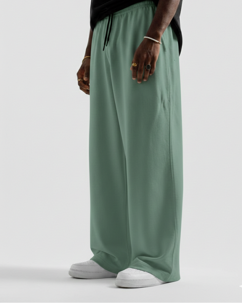 Teal Green Straight Baggy Trouser