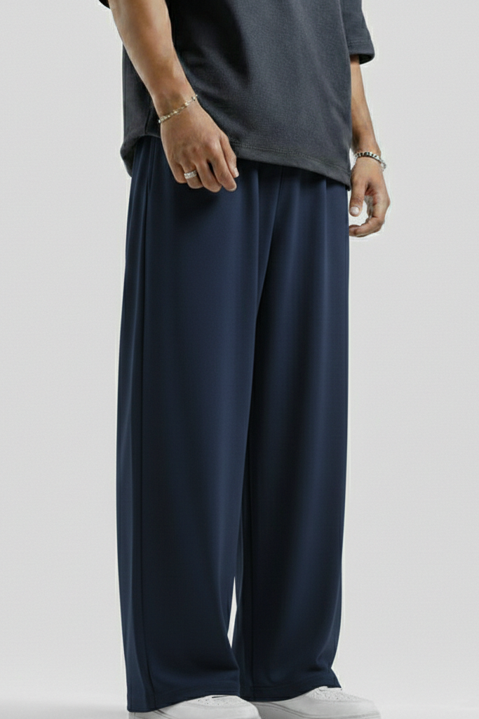 Navy Blue Straight Baggy Trouser
