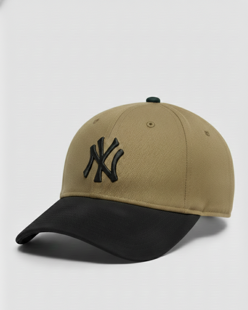 NY Black/Khaki-White Suede Cap