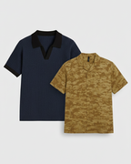 Pair of 2 Blue Johnny Collar/Brown Cuban