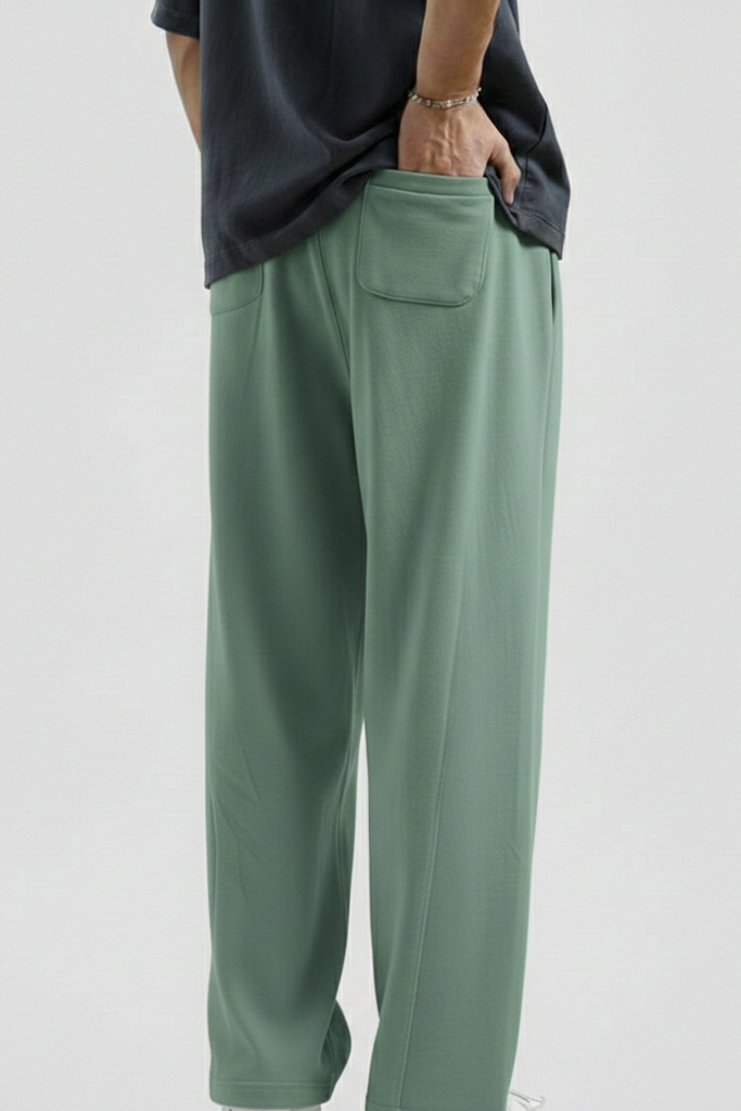 Teal Green Straight Baggy Trouser
