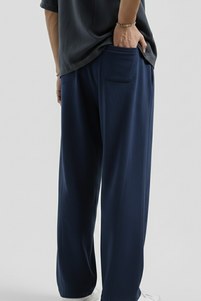 Navy Blue Straight Baggy Trouser