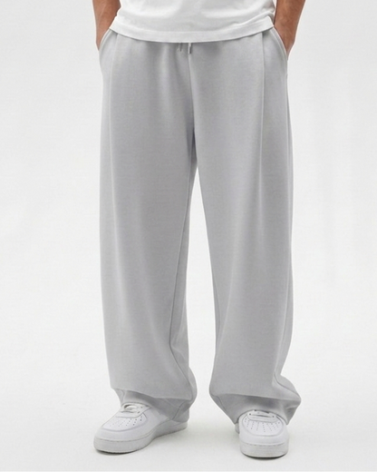 Heather Grey Straight Baggy Trouser