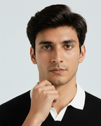 Knitted Black Johnny Collar