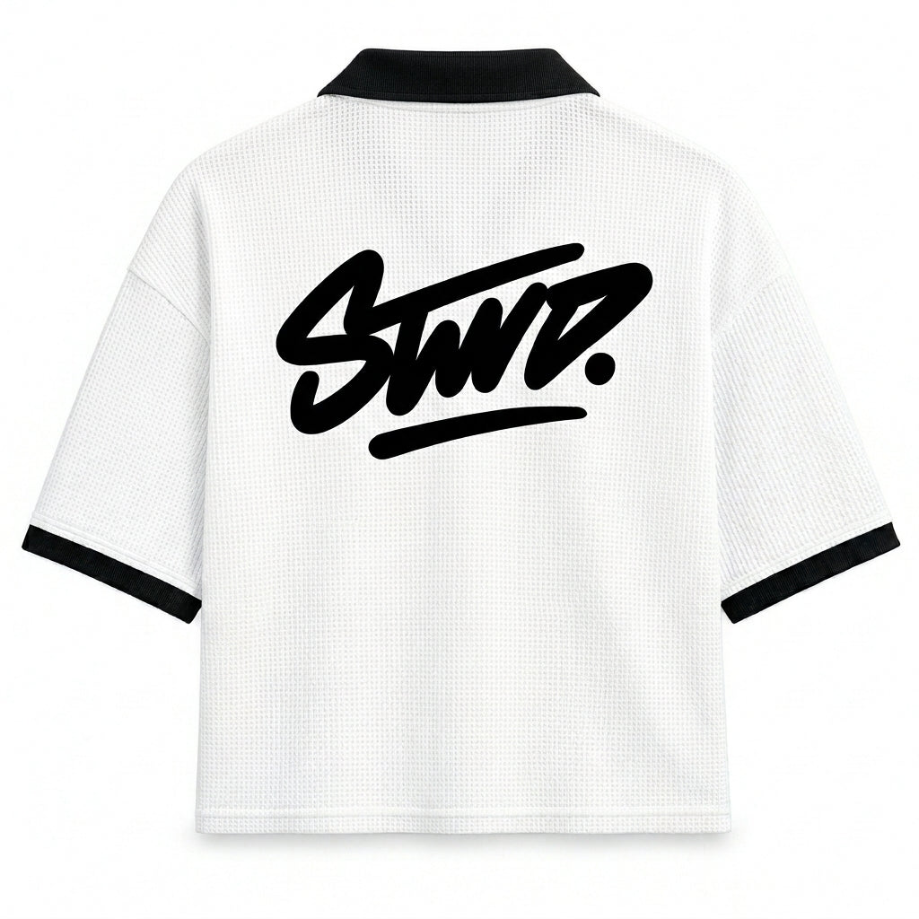 STWD White Oversized Johnny Collar