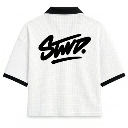 STWD White Oversized Johnny Collar