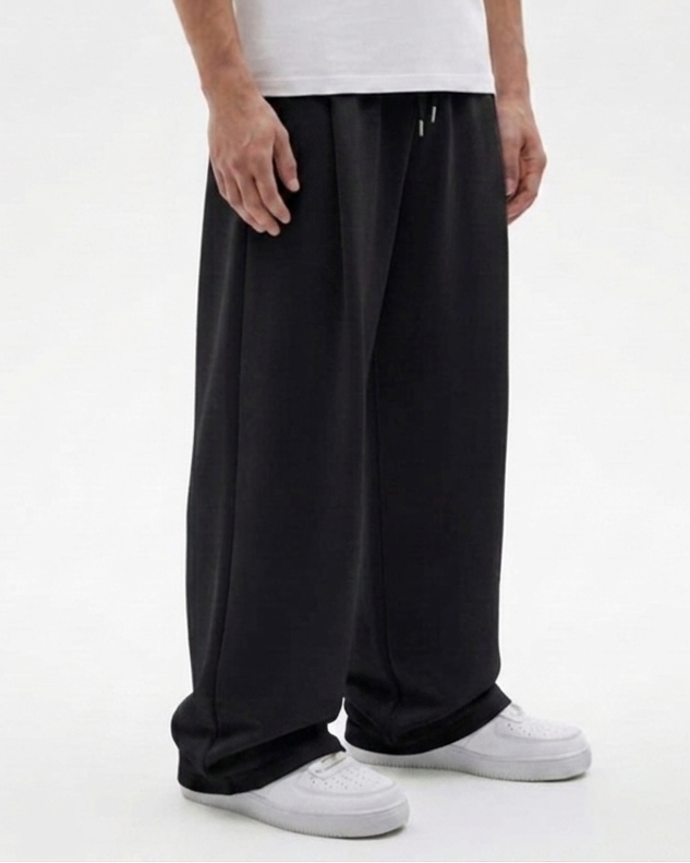 Black Straight Baggy Trouser
