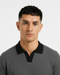 Knitted Charcol Johny Collar
