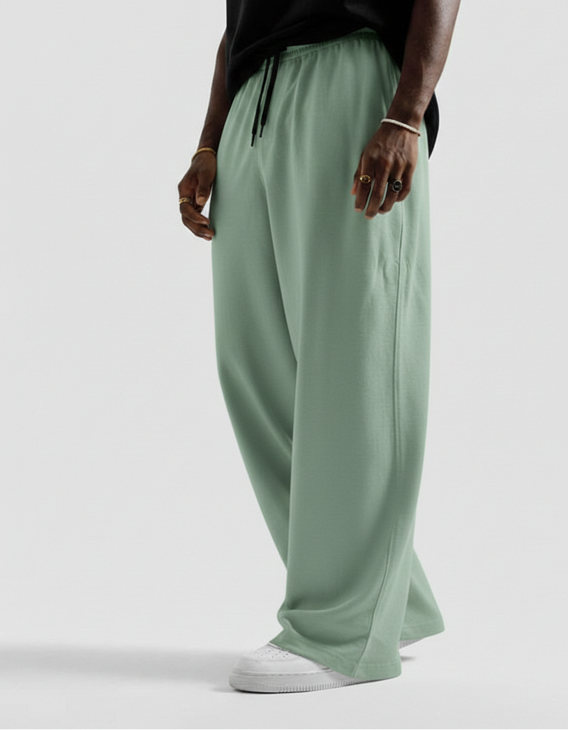 Teal Green Straight Baggy Trouser