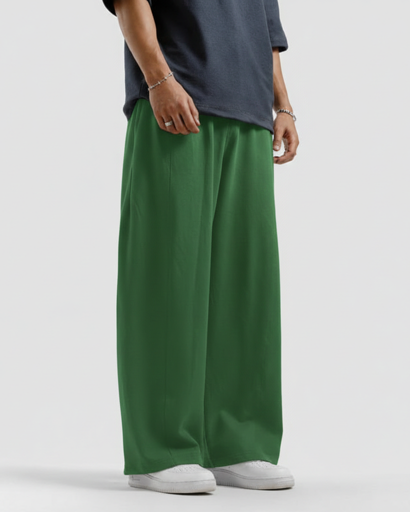 Teal Green Straight Baggy Trouser
