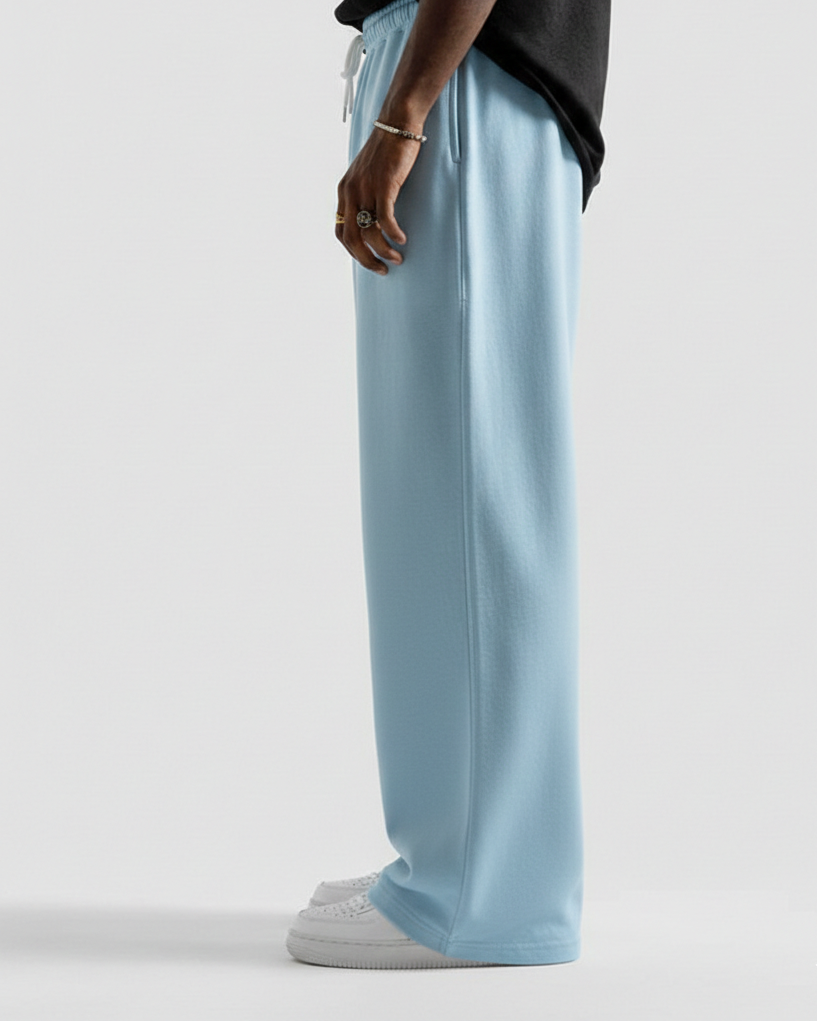 Ice Blue Straight Baggy Trouser
