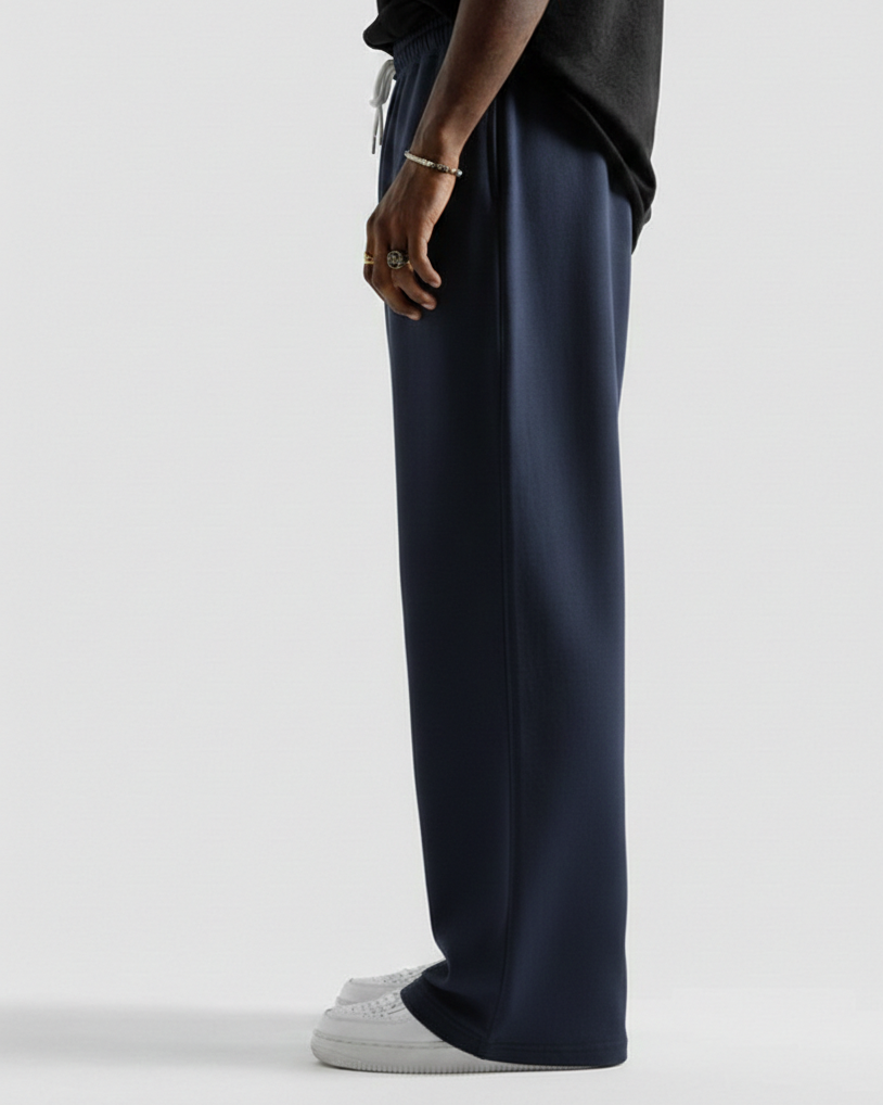 Navy Blue Straight Baggy Trouser