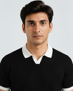 Knitted Black Johnny Collar