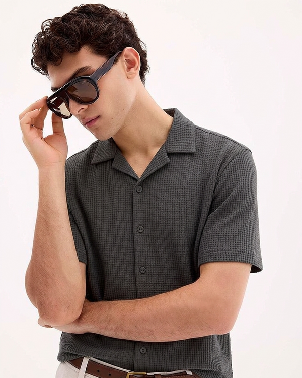 Charcoal Cuban Shirt