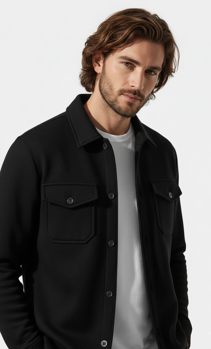 Black Suede Jacket + Trouser Set