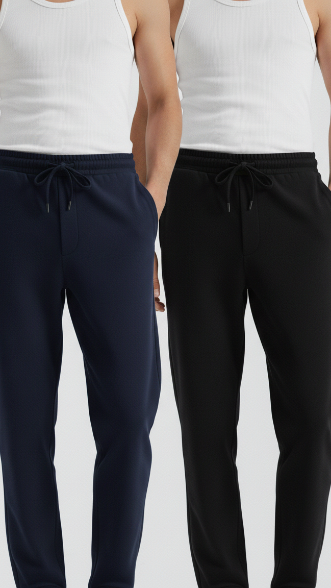 Bundle Straight Trouser Pant (Blue & Black)