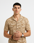 Brown Camouflage   Cuban Shirt