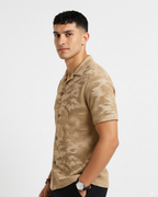 Brown Camouflage   Cuban Shirt