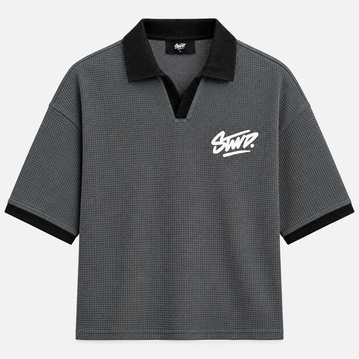 STWD Charcoal Oversized Johnny Collar