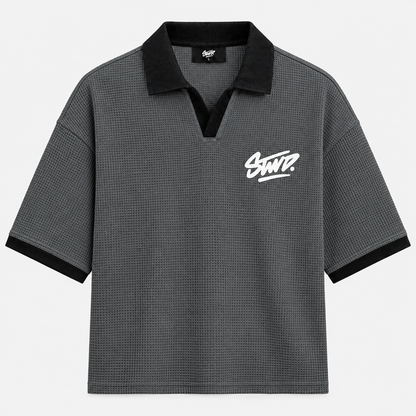 STWD Charcoal Oversized Johnny Collar